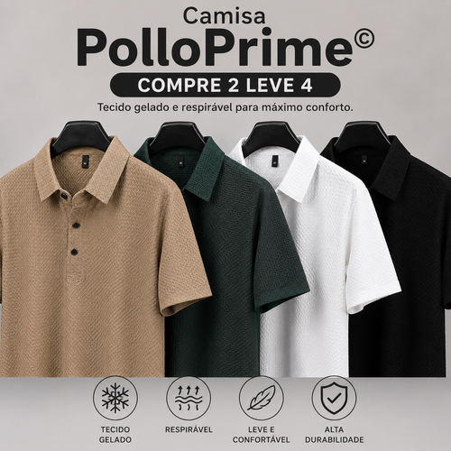 Camisa PolloPrime© - Compre 2 Leve 4 - Tecido gelado e respirável para máximo conforto