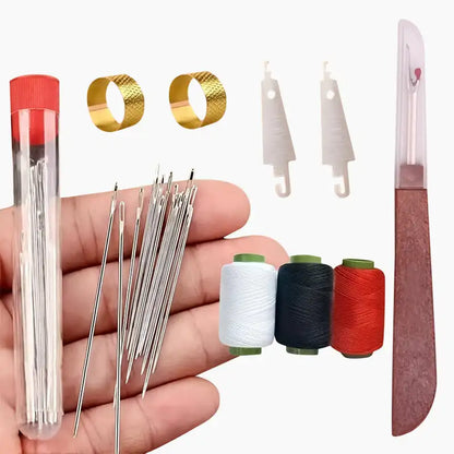Kit de Costura Premium Completo - Estojo Zíper + Tubos de Linhas GRÁTIS