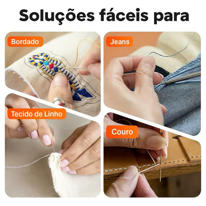 Kit de Costura Premium Completo - Estojo Zíper + Tubos de Linhas GRÁTIS